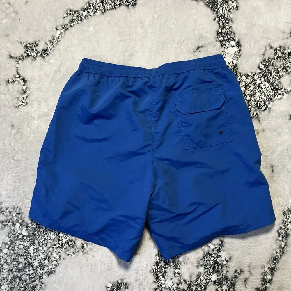 Heron Preston‎ Swim Shorts Mens Size Large Blue Mesh Lined Drawstring Waist